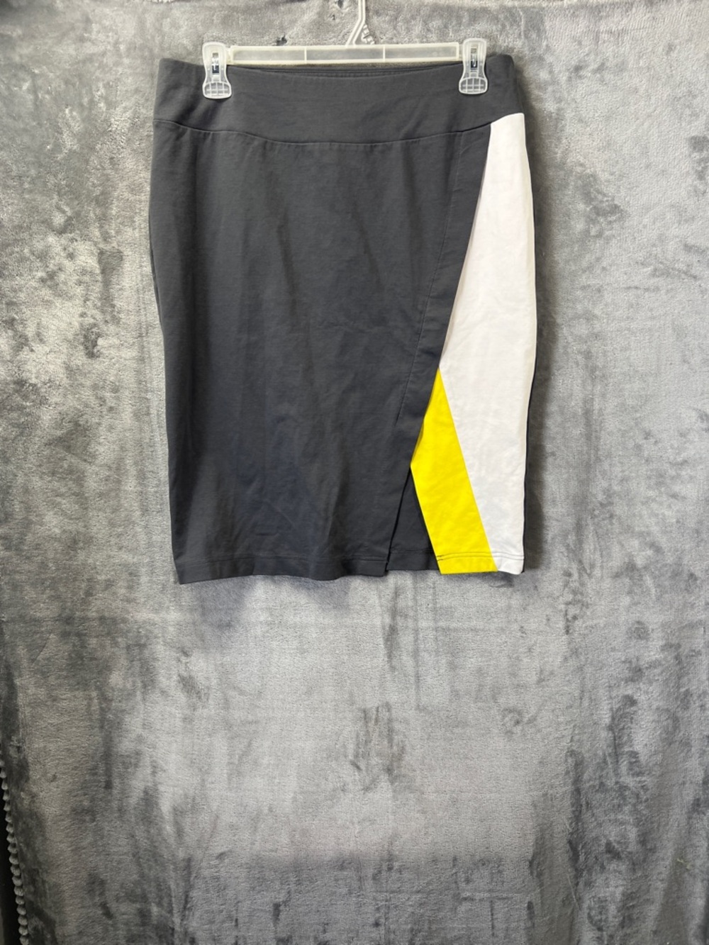 14th & Union Black Pencil Skirt with White and Yellow Panels